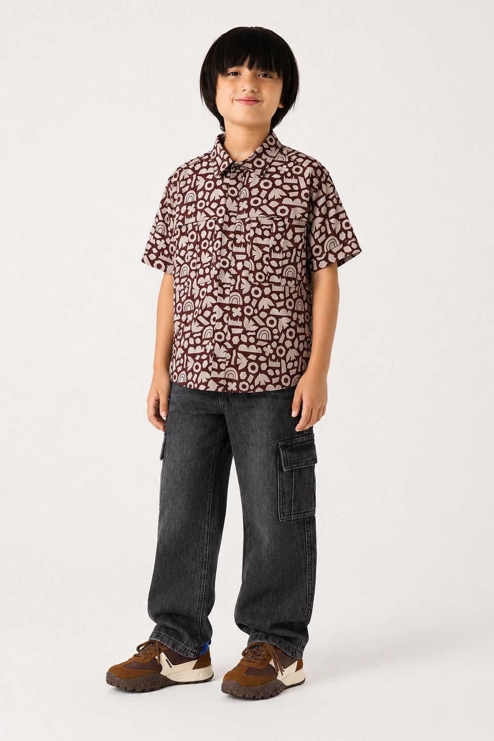 Boys' Abstract Print Casual Shirt