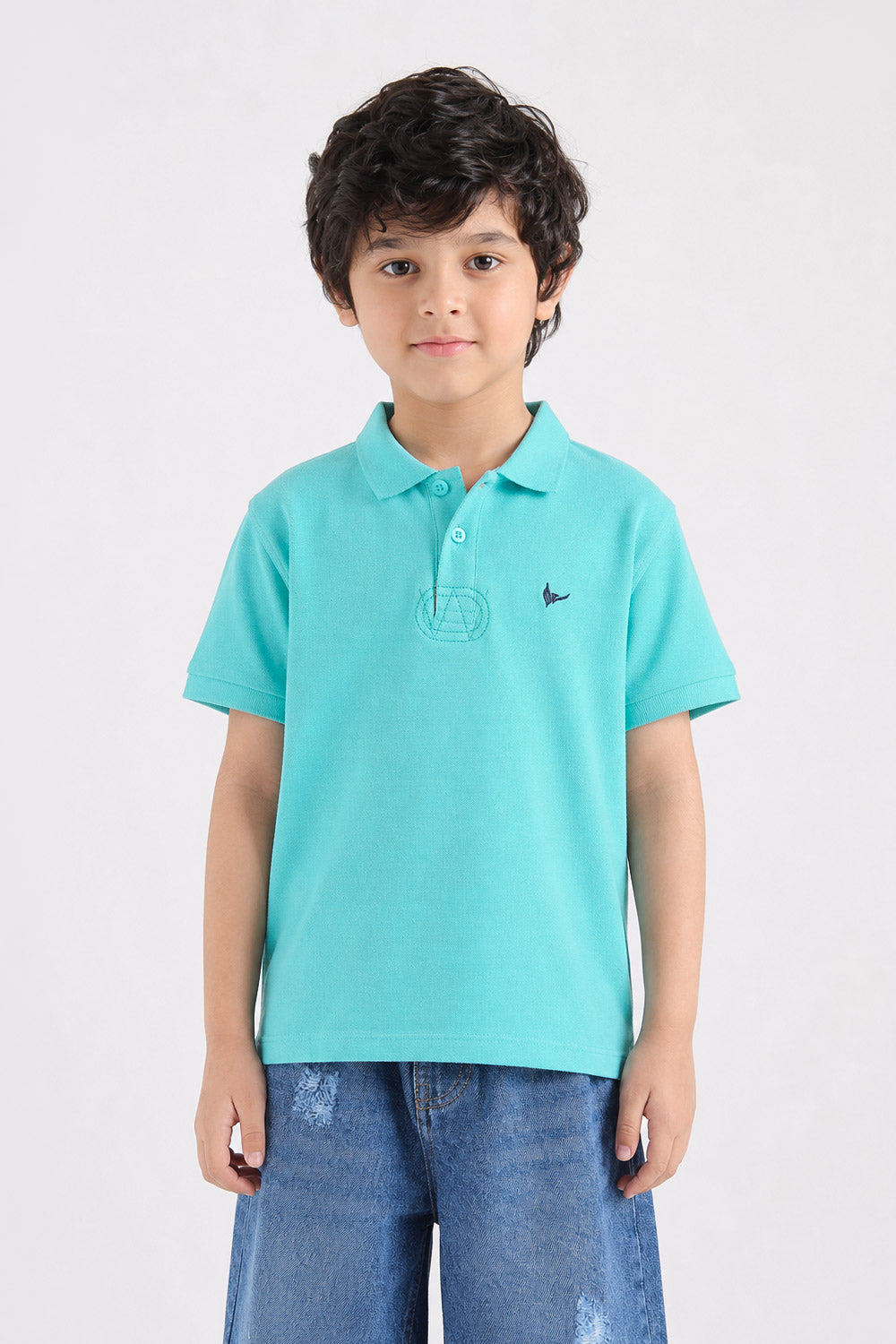 Boys' Aqua Blue Polo