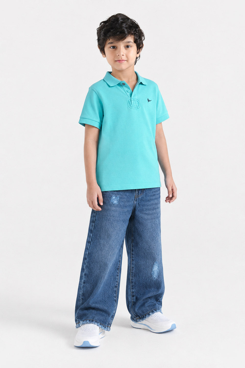 Boys' Aqua Blue Polo