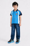 Boys' Color-Block Blue Polo