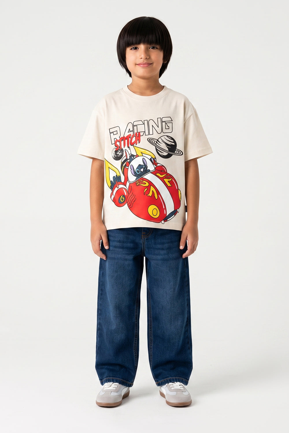 Boys' Racing Stitch Space Boxy Tee
