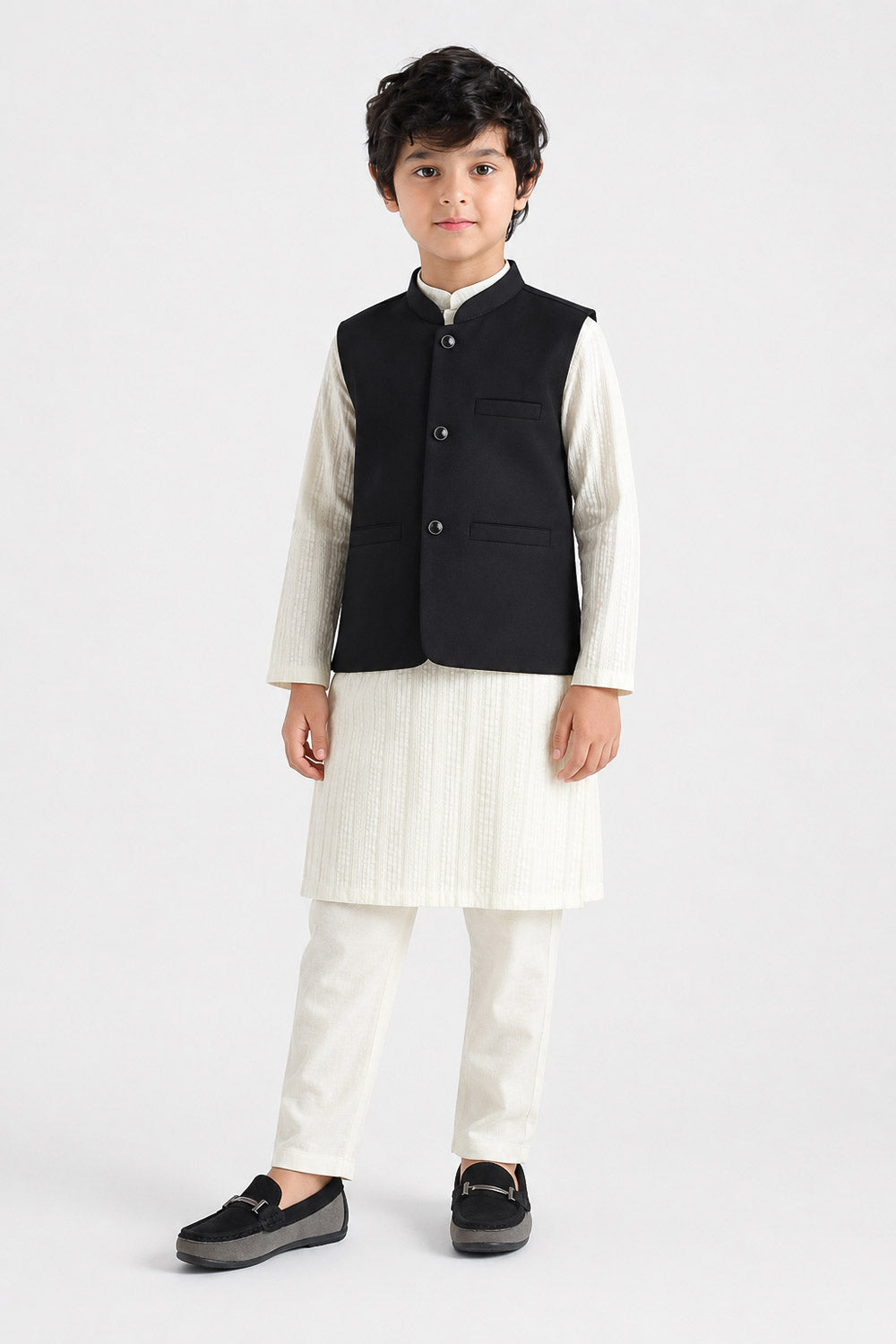 Boy's Timeless Black Waistcoat