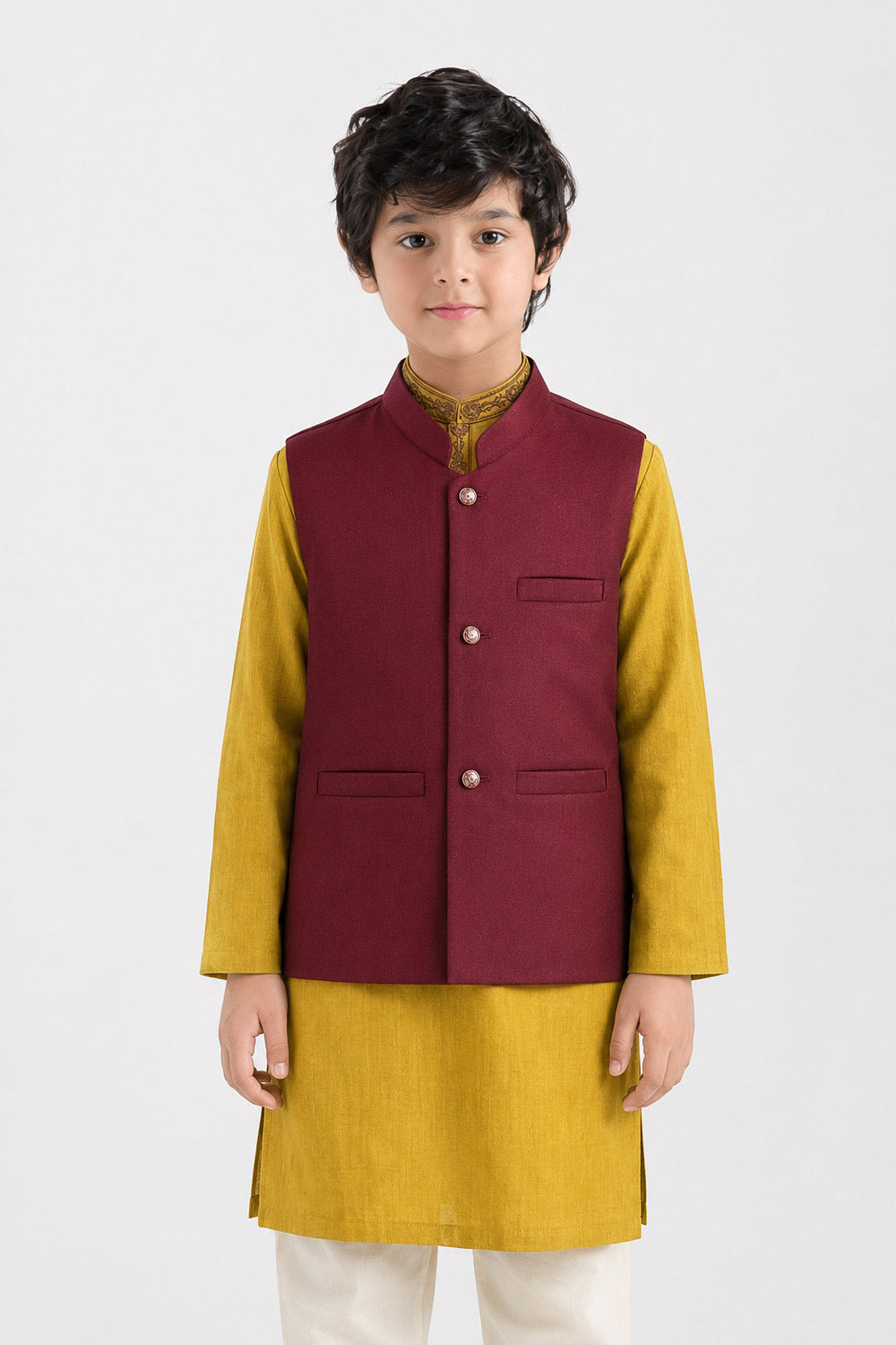 Boy's Maroon Waist Coat