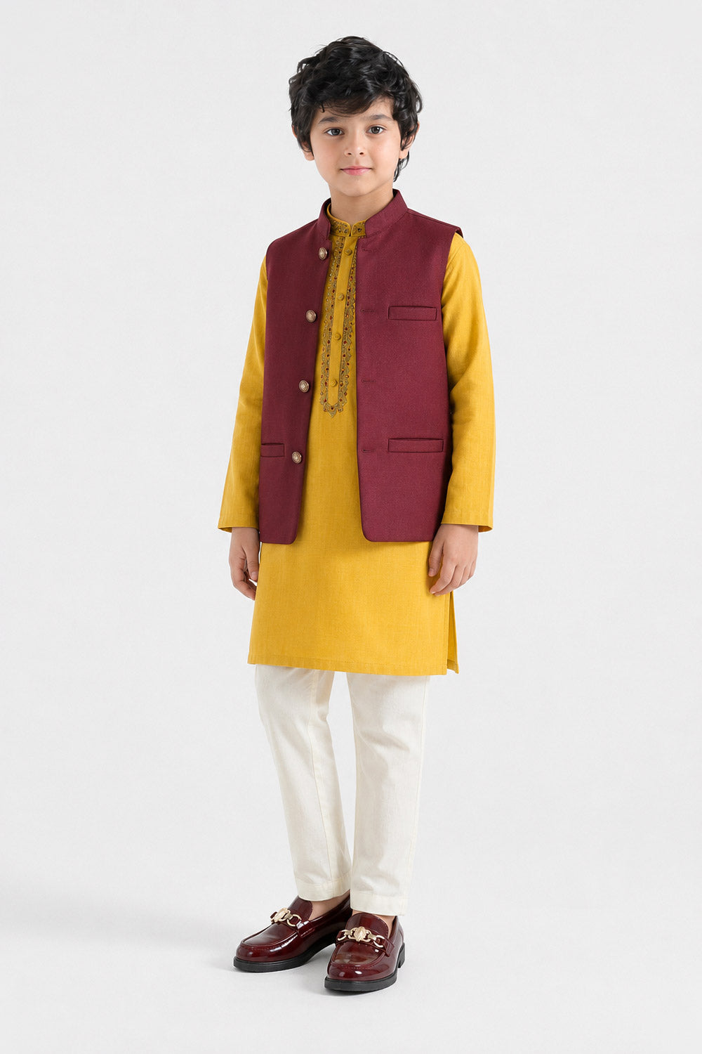 Boy's Maroon Waist Coat