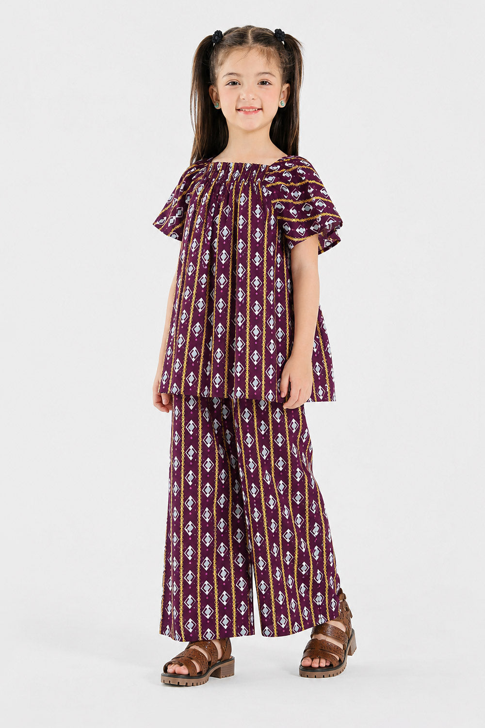 Girls' Geometric Stripe Co-Ord Set