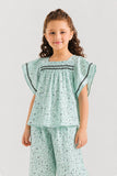 Girls' Mint Floral Peplum Set