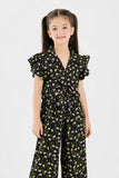 Girls’ Floral Print Knot-Front Co-Ord Set