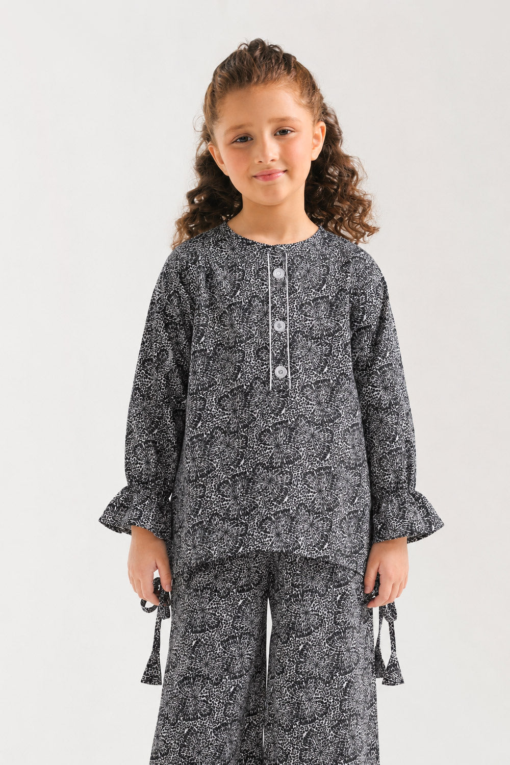 Girls’ Monochrome Abstract Print Co-Ord Set