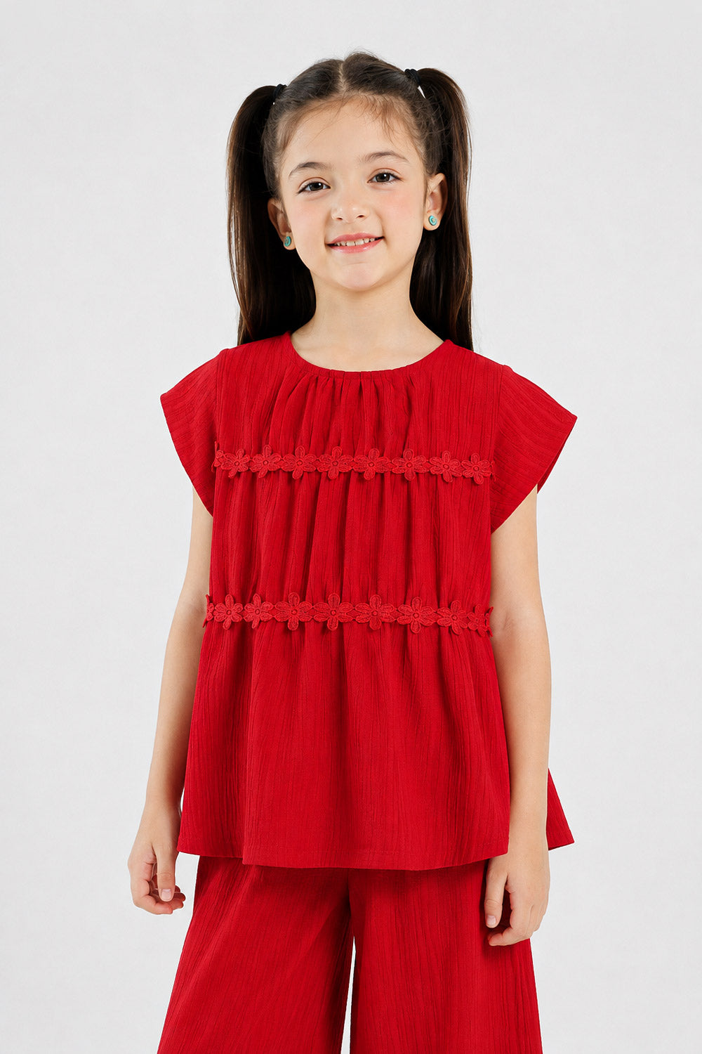 Girls Lace Trimmed Co-Ord Set