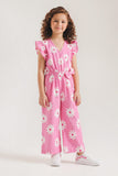 Girls' All-Over Daisy Printed Jumpsuit