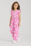 Girls' All-Over Daisy Printed Jumpsuit