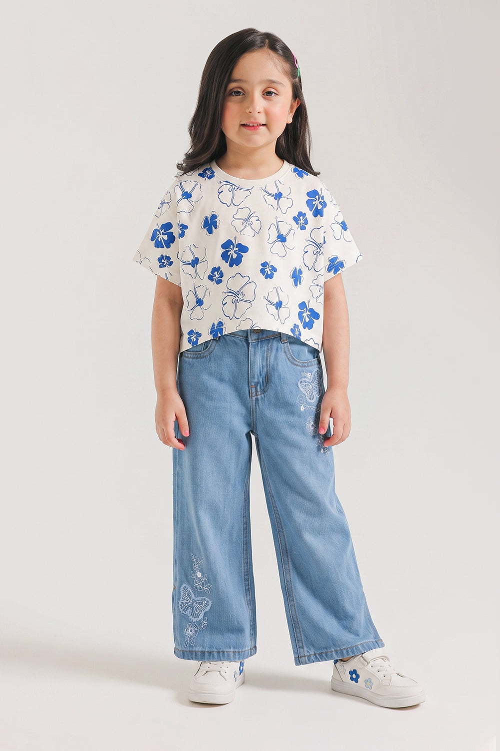 Girls’ All-Over Hibiscus Printed Tee