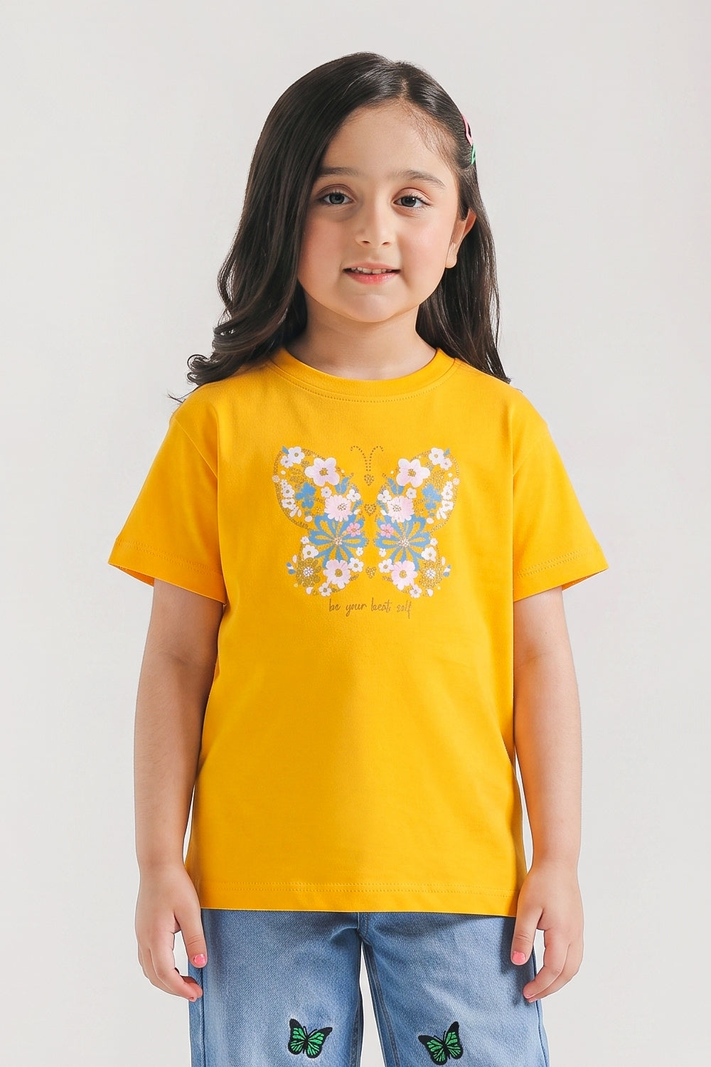 Girls' Butterfly Floral Tee