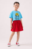 Girls' Red Paperbag Waist Skirt