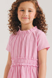 Girls' Pink Gingham Ruffled Dress