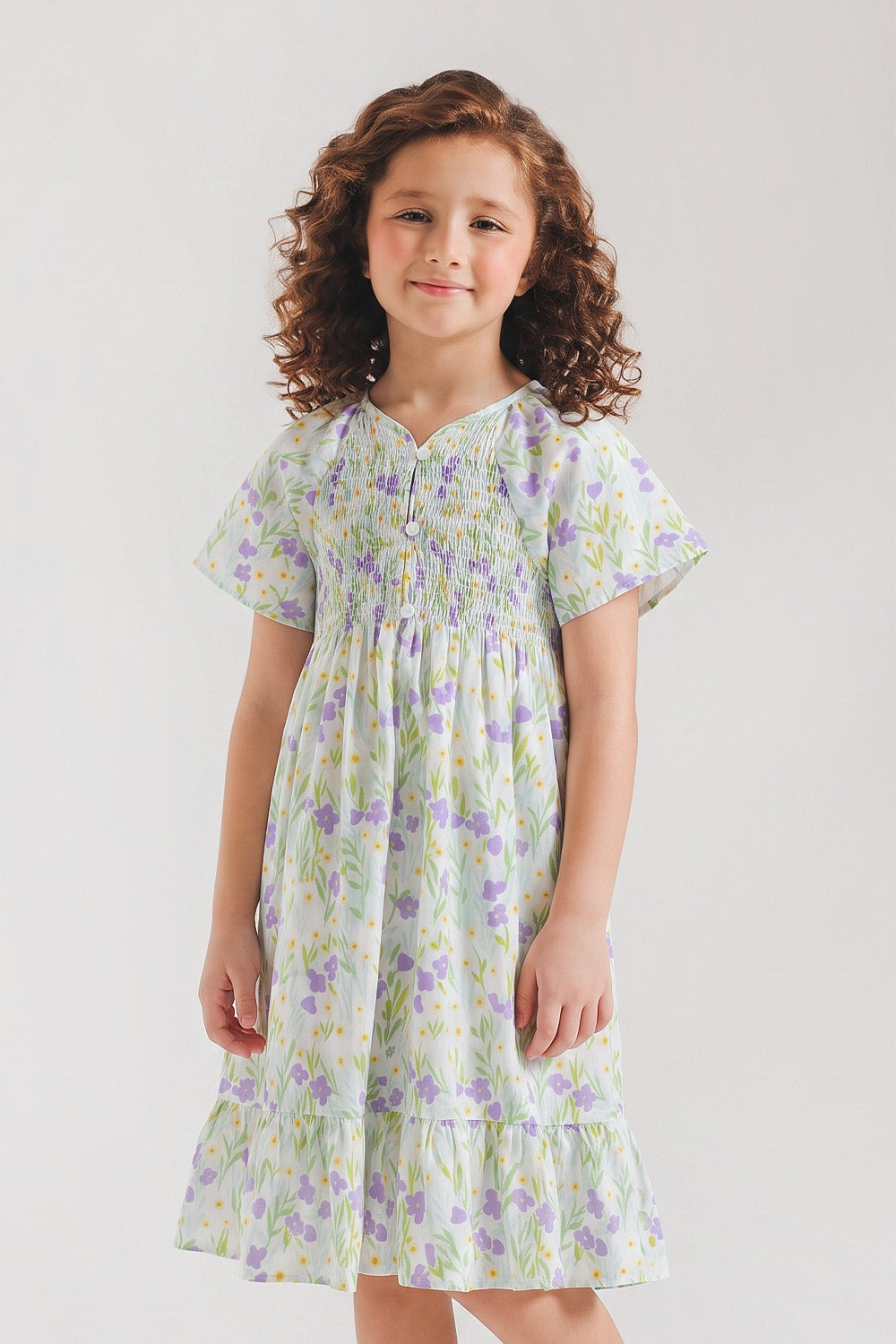 Girls' Floral Smocked Meadow Frock