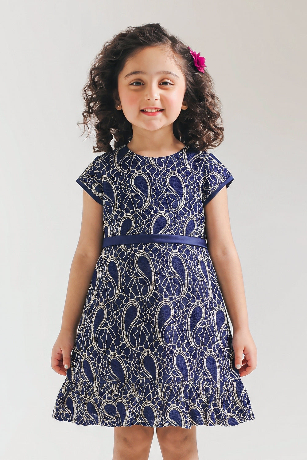 Girls’ Premium Paisley Lace Frock