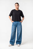 Women's Oversized Raw-Hem Crop Top