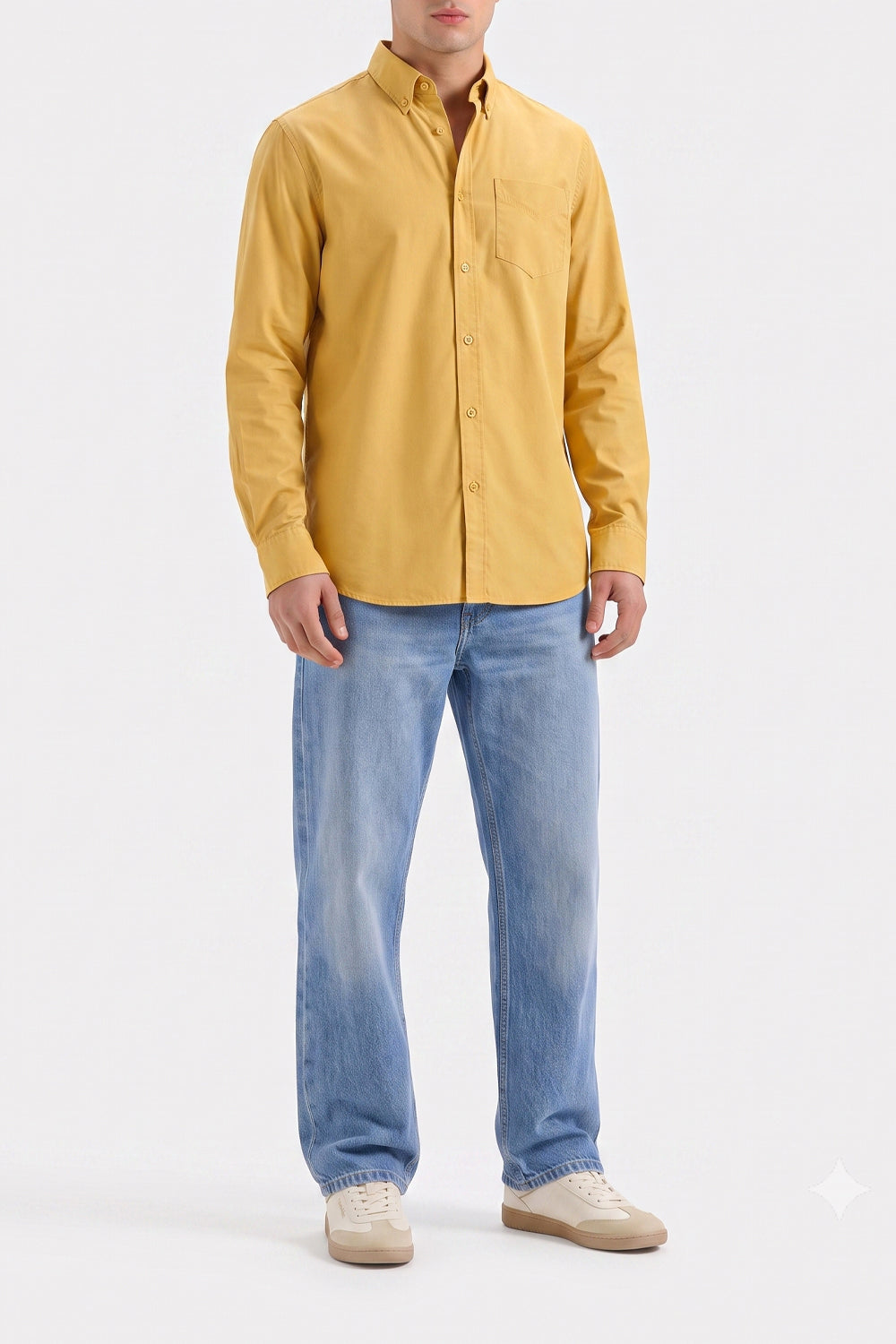 Men's Mustard Casual Shirt