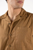 Men's Caramel Cuban Collar Shirt