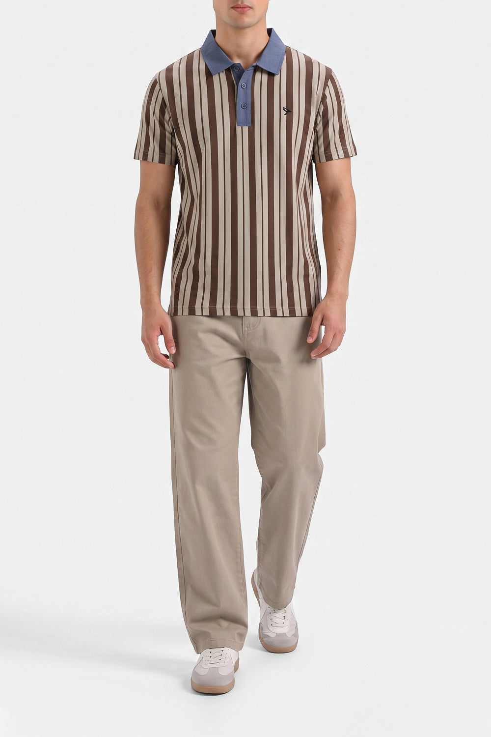 Men's Vertical Stripe Polo