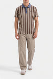 Men's Vertical Stripe Polo