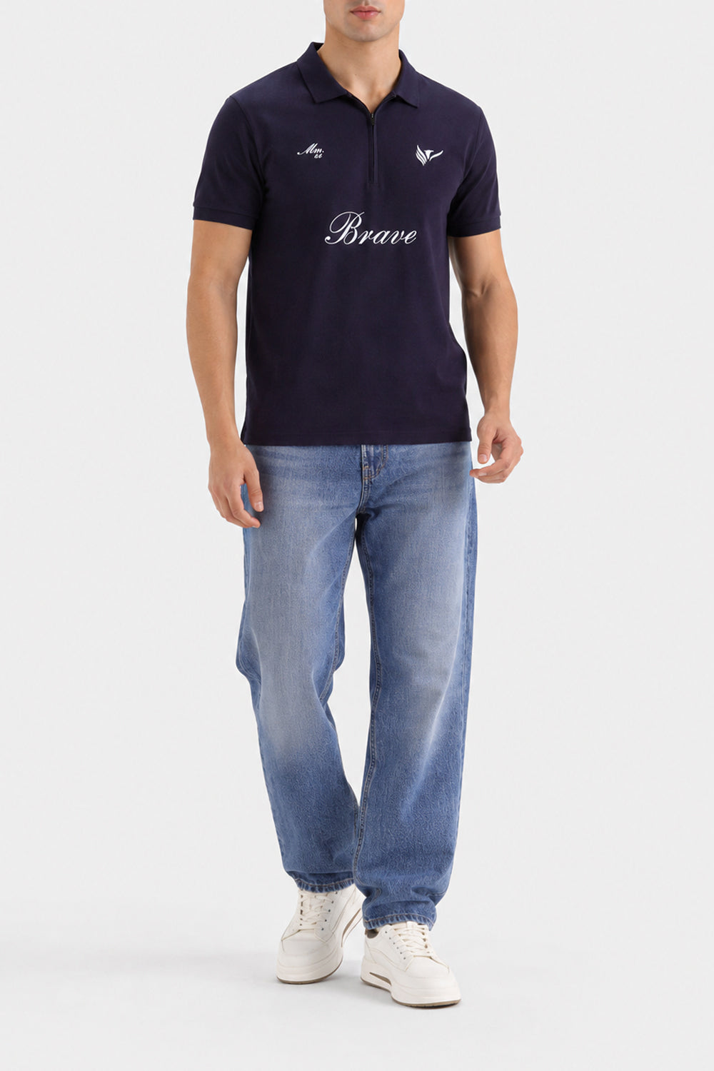 Men's Plum "Brave" Quarter-Zip Polo