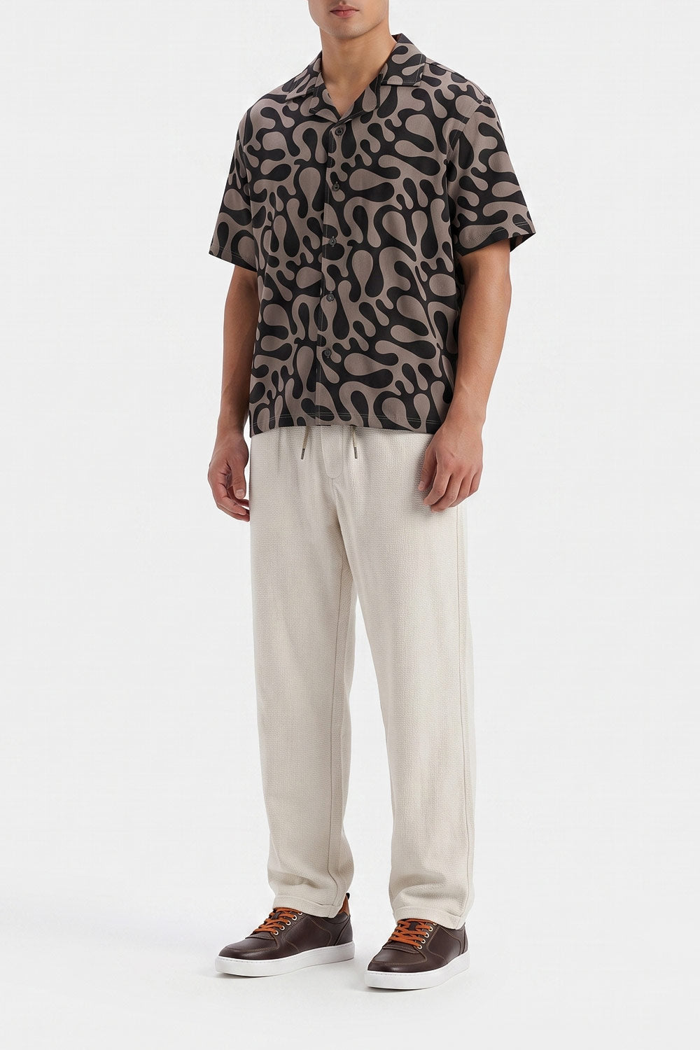 Men's Abstract Cuban Collar Shirt