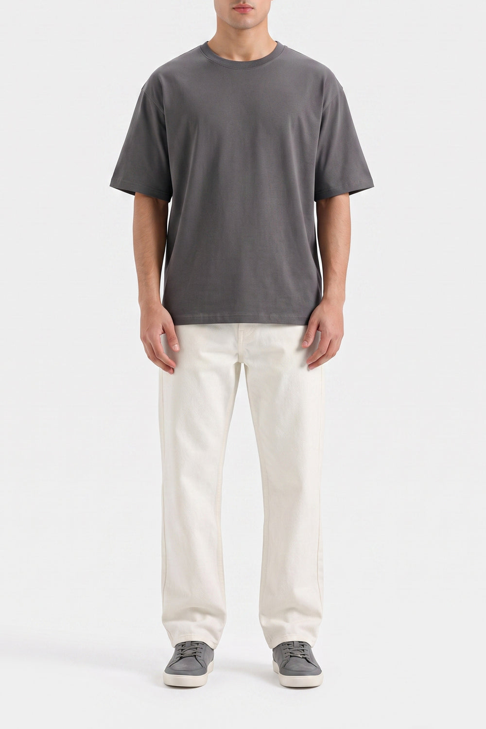 Men's Gray Dropped Shoulder Tee