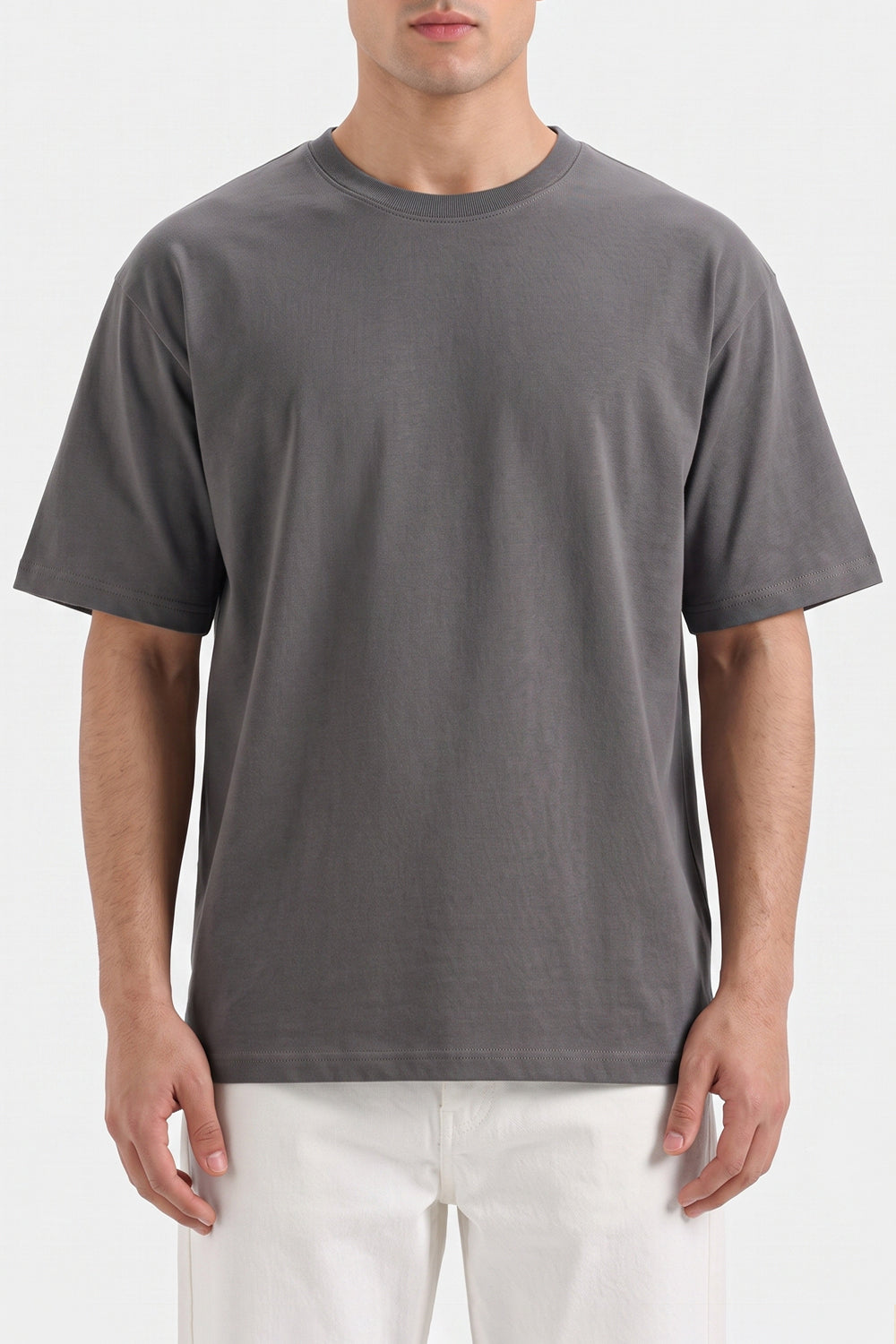 Men's Gray Dropped Shoulder Tee