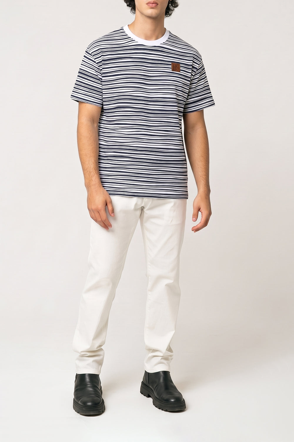 Men's Textured Striped Knit Tee