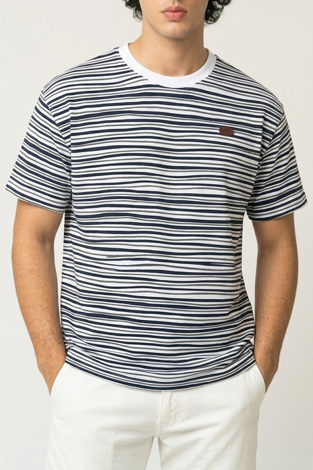 Men's Textured Striped Knit Tee