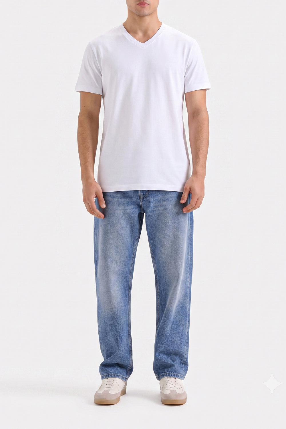Men's White V-Neck Tee