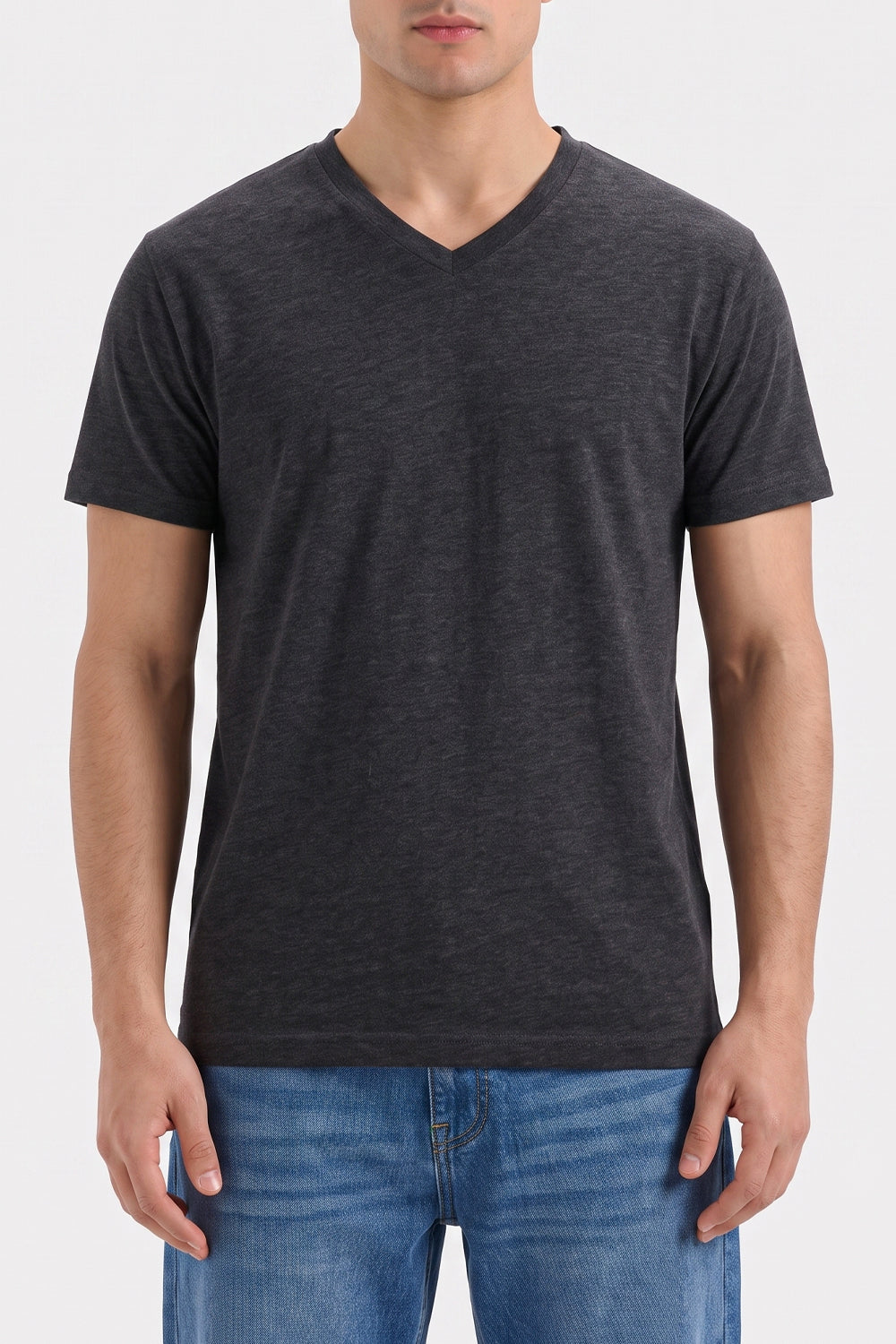 Men's Charcoal V-Neck Tee