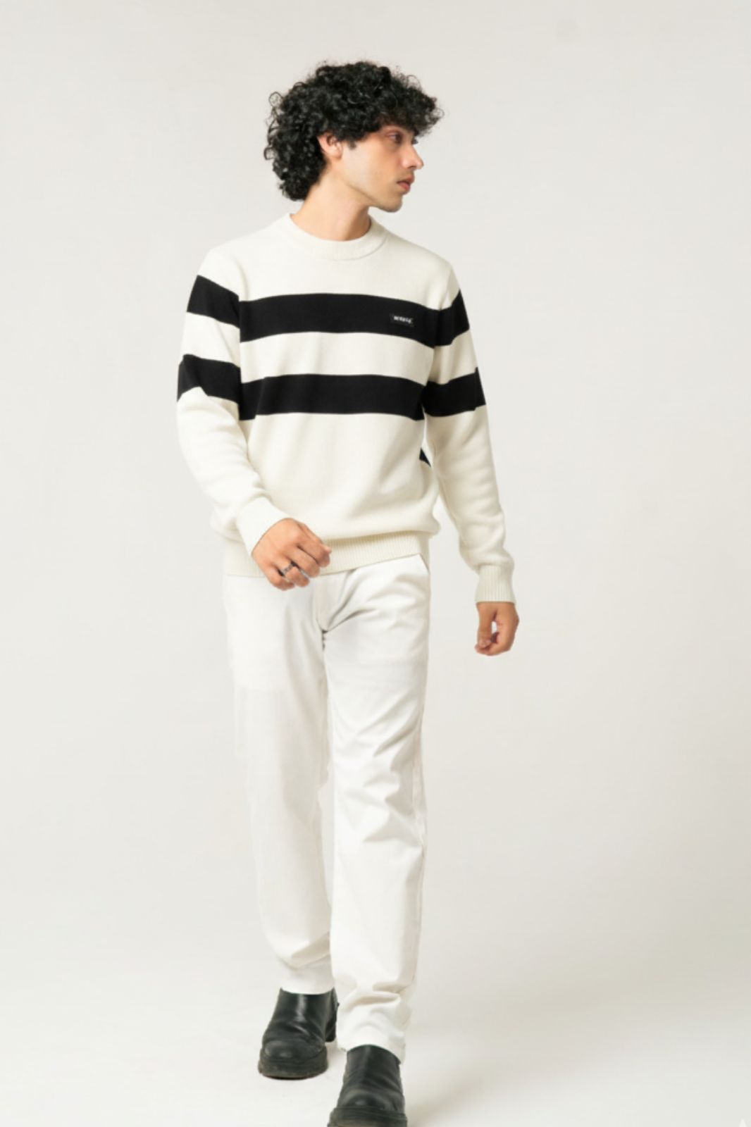 Bold Monochrome Stripe Sweater
