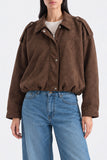 FAUX SUEDE  LEATHER JACKET