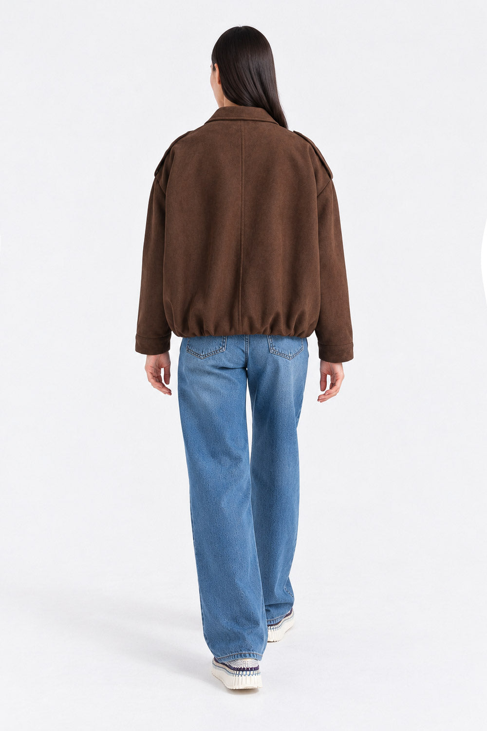 FAUX SUEDE  LEATHER JACKET
