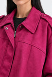 FAUX SUEDE  LEATHER JACKET