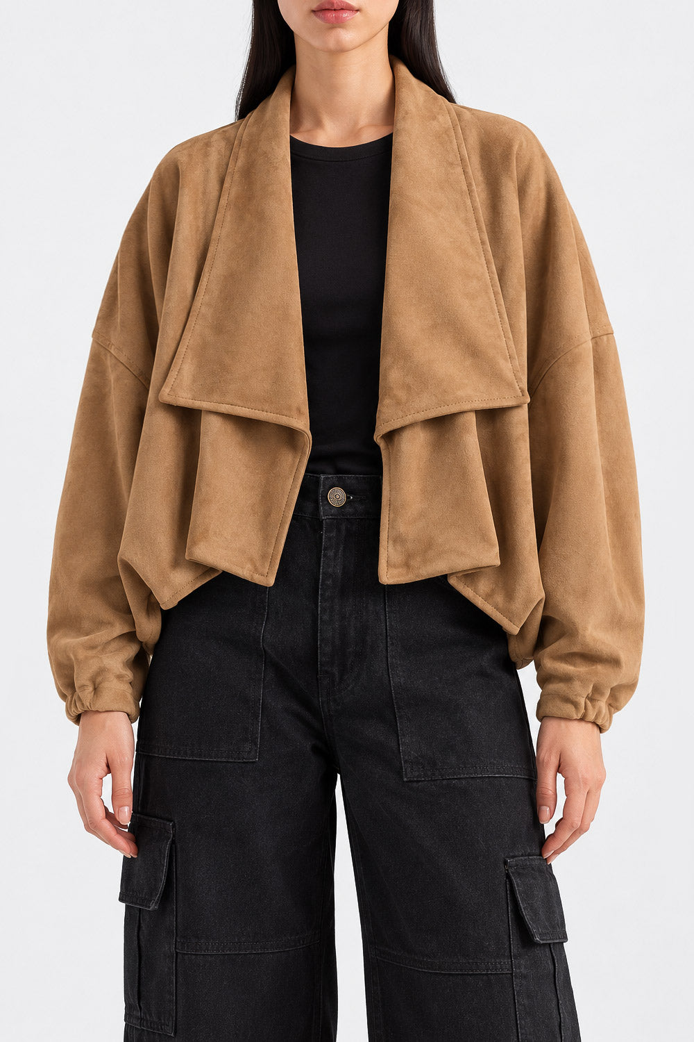FAUX SUEDE  LEATHER JACKET