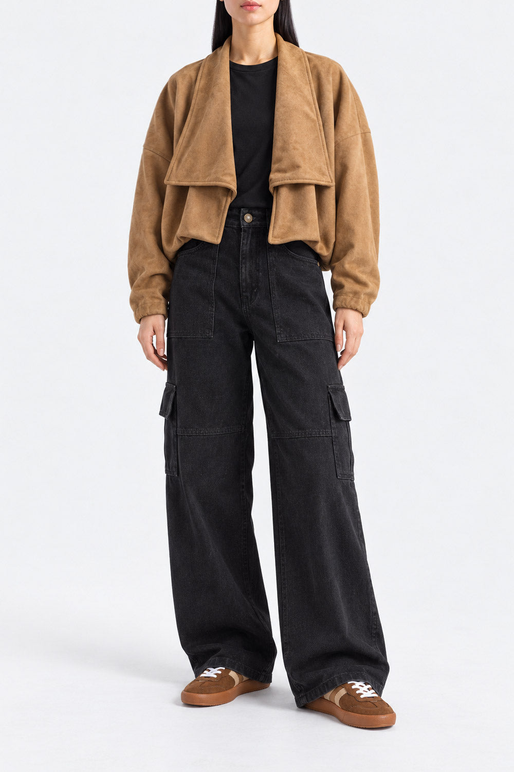 FAUX SUEDE  LEATHER JACKET