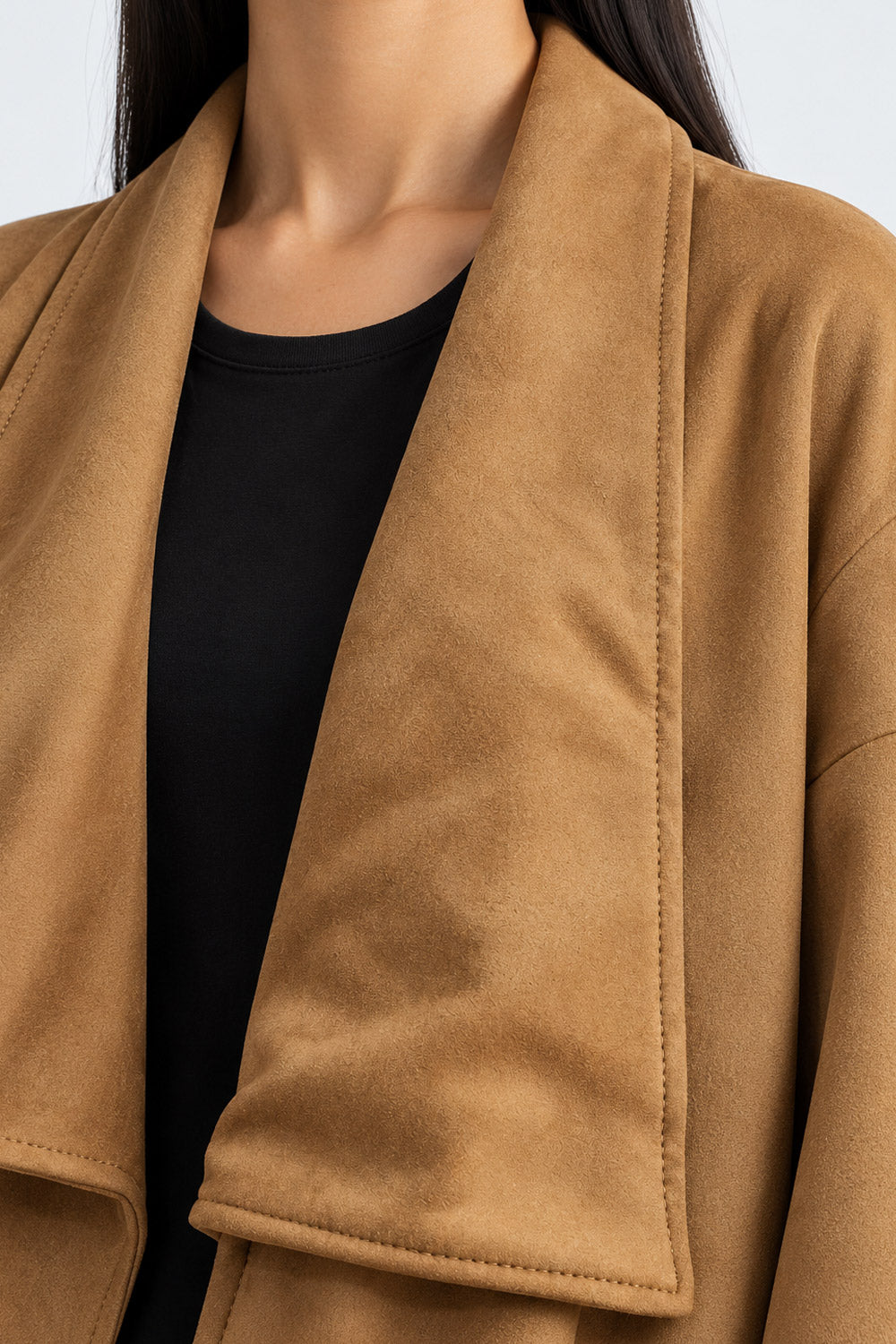 FAUX SUEDE  LEATHER JACKET