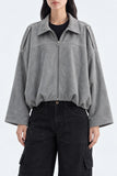 SUEDE BUBBLE HEM JACKET