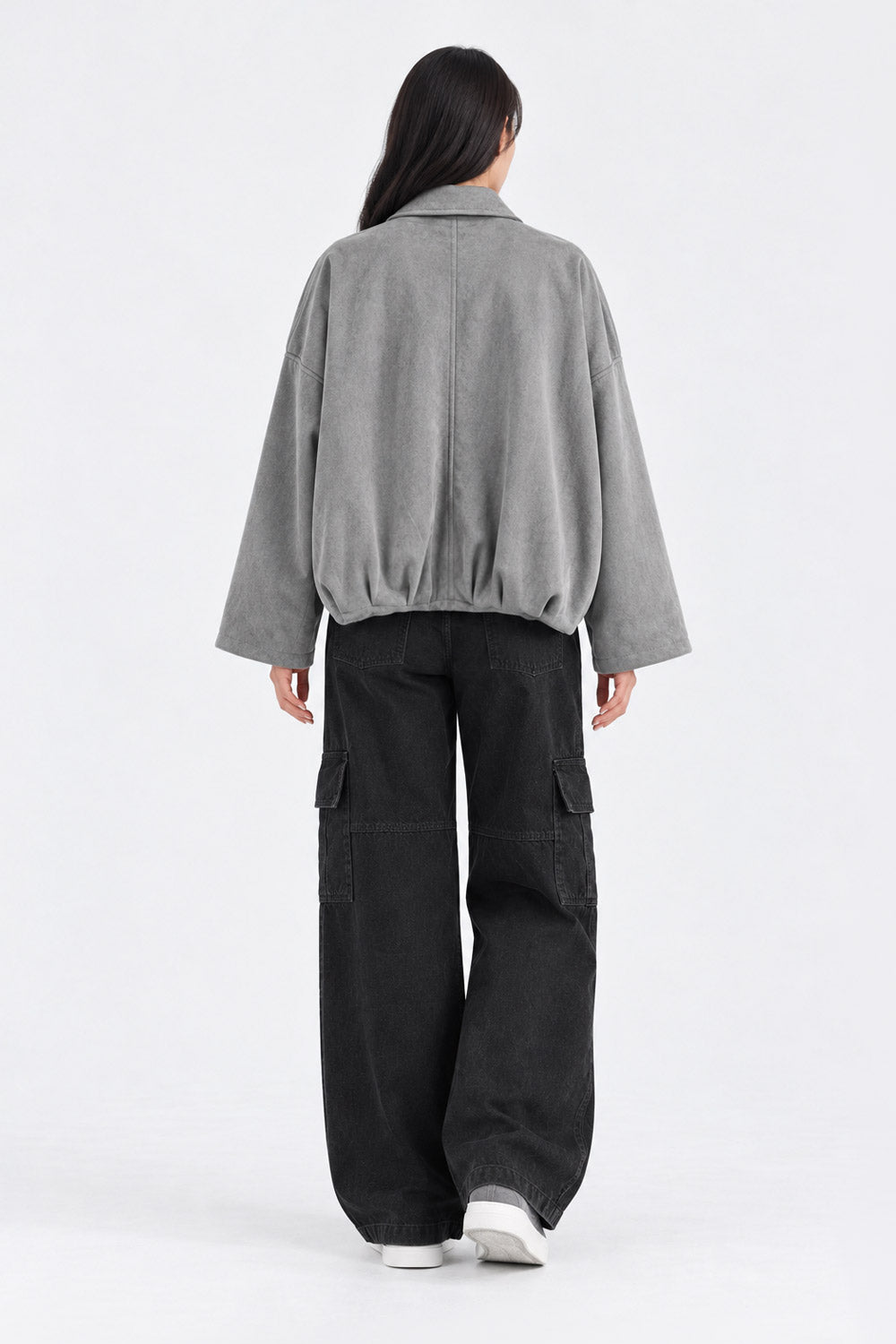 SUEDE BUBBLE HEM JACKET
