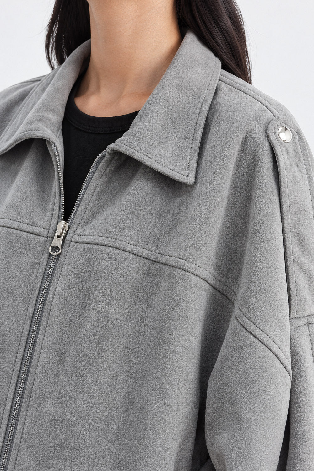SUEDE BUBBLE HEM JACKET