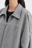 SUEDE BUBBLE HEM JACKET