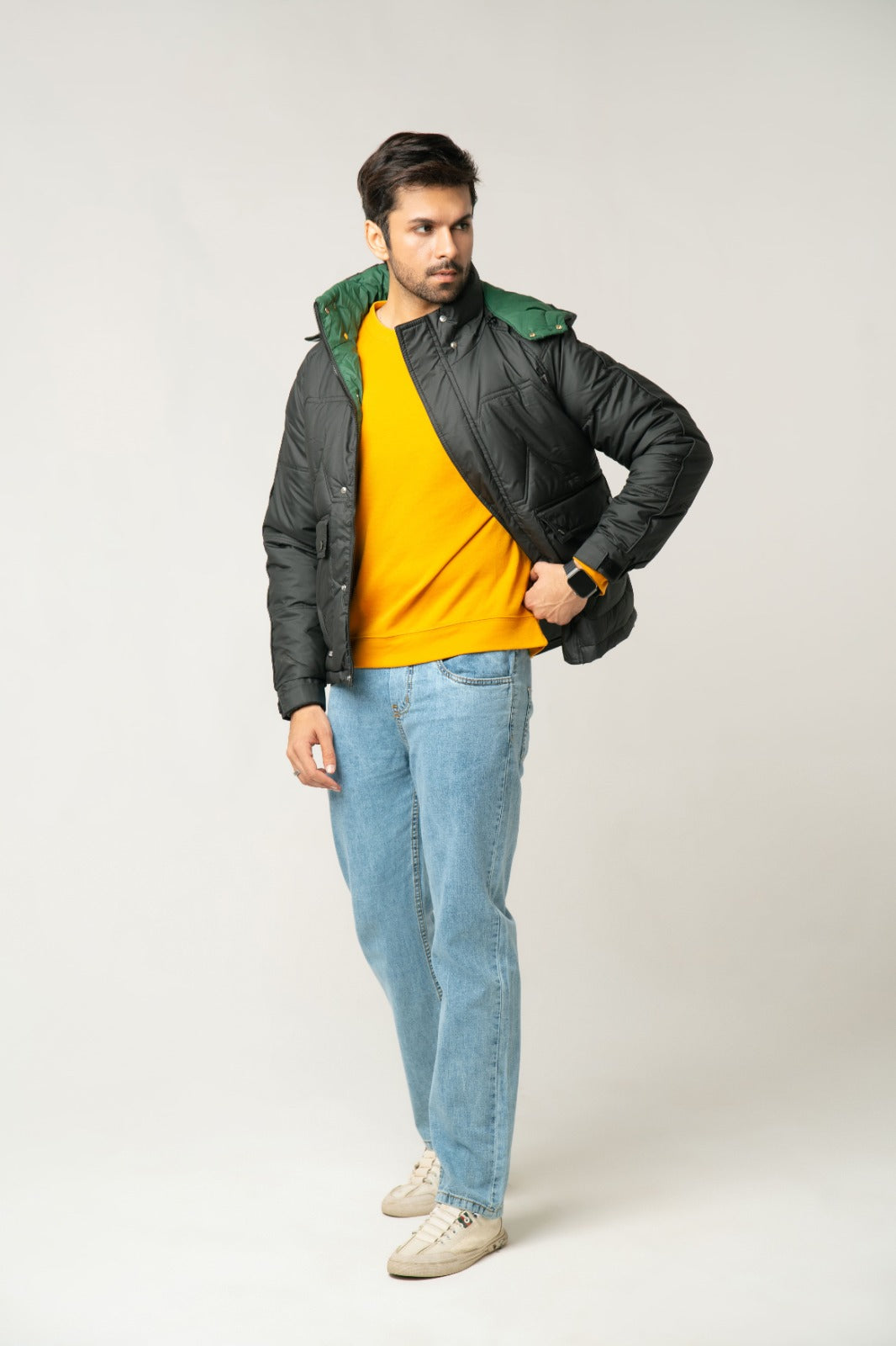 Contrast Puffer Jacket