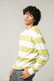 Green & White Striped Sweatshirt