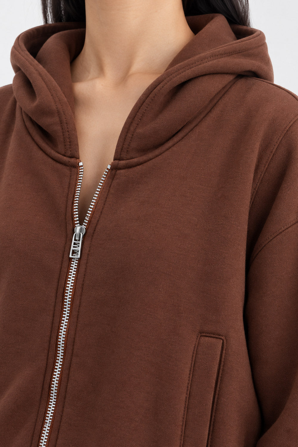 CROPPED ZIP UP HOODIE