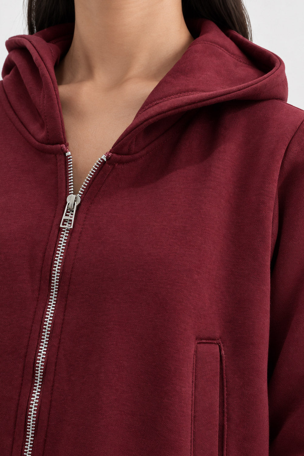 CROPPED ZIP UP HOODIE