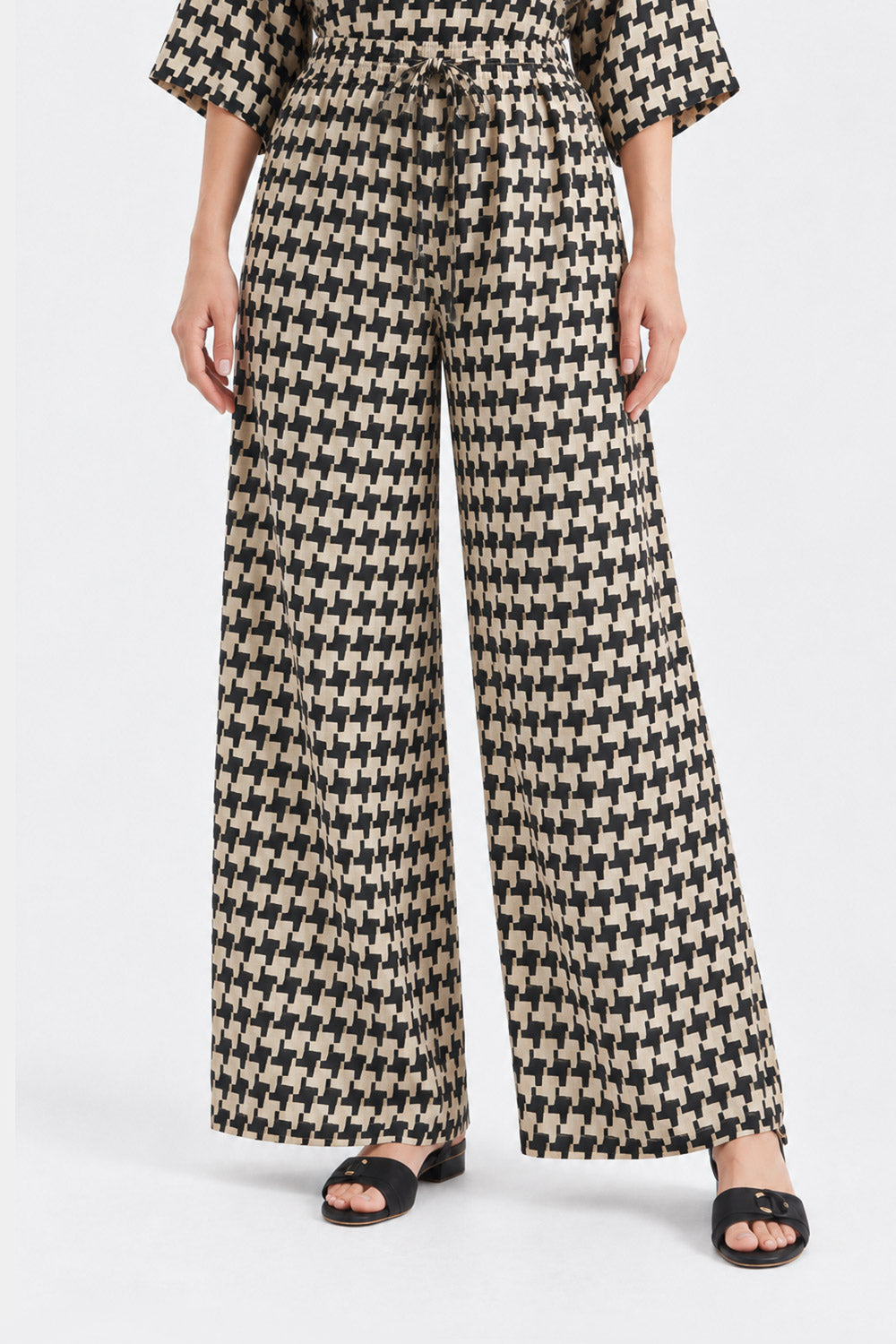 JACQUARD WIDE LEG TROUSER